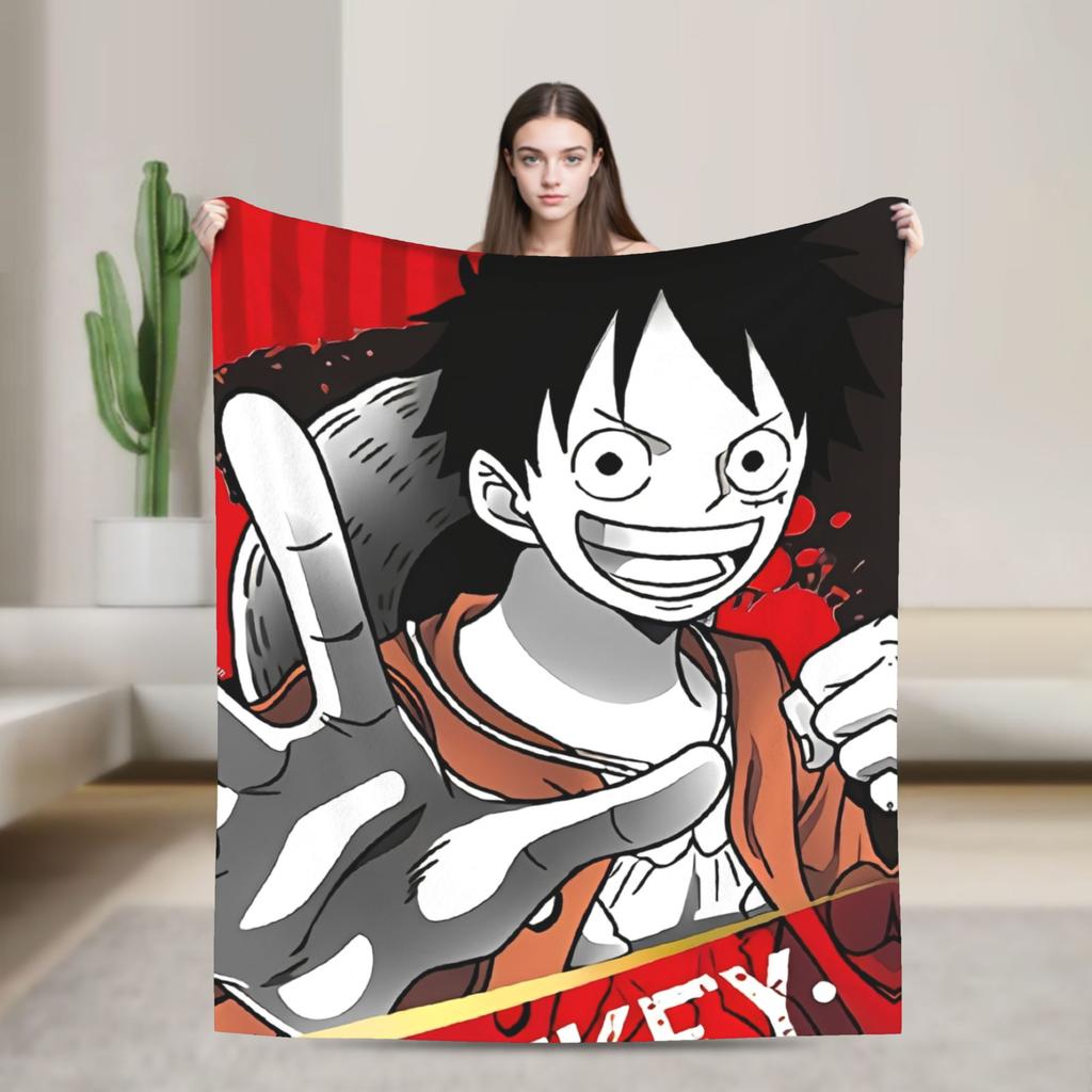 Luffy Blankets The Straw Hat Crew Flannel Awesome Warm Throw Blankets for Bed Sofa Decoration