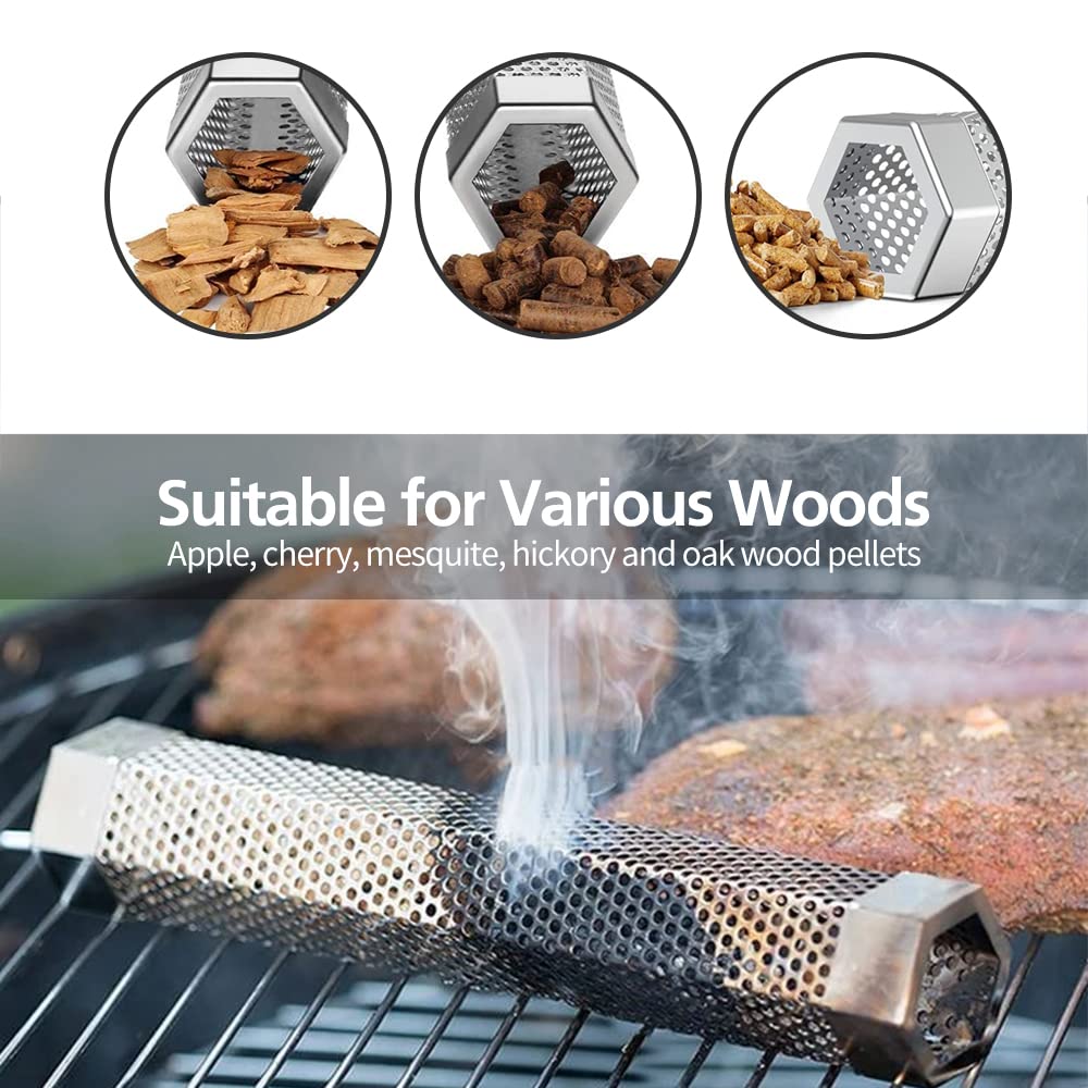 Outdoor Bbq Stainless Steel Smoker Tube Cold Smoke Generator Wood Pellet Smoker Tube Grilling Meat Fish Vegetable Camping Picnic
