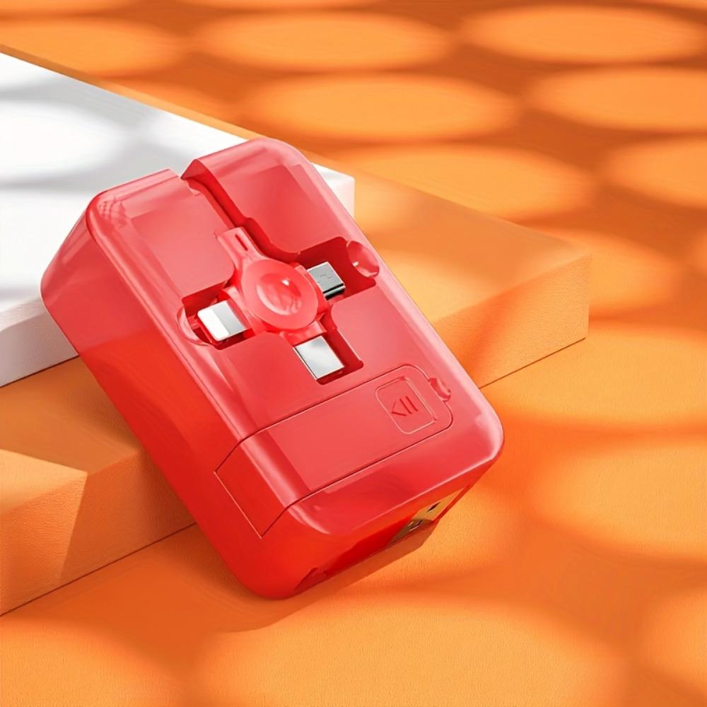 Suport telescopic multifuncțional 3 în 1 cu cablu de încărcare super rapidă și sincronizare a datelor pentru telefoane mobile - PVC rezistent, formă rotundă