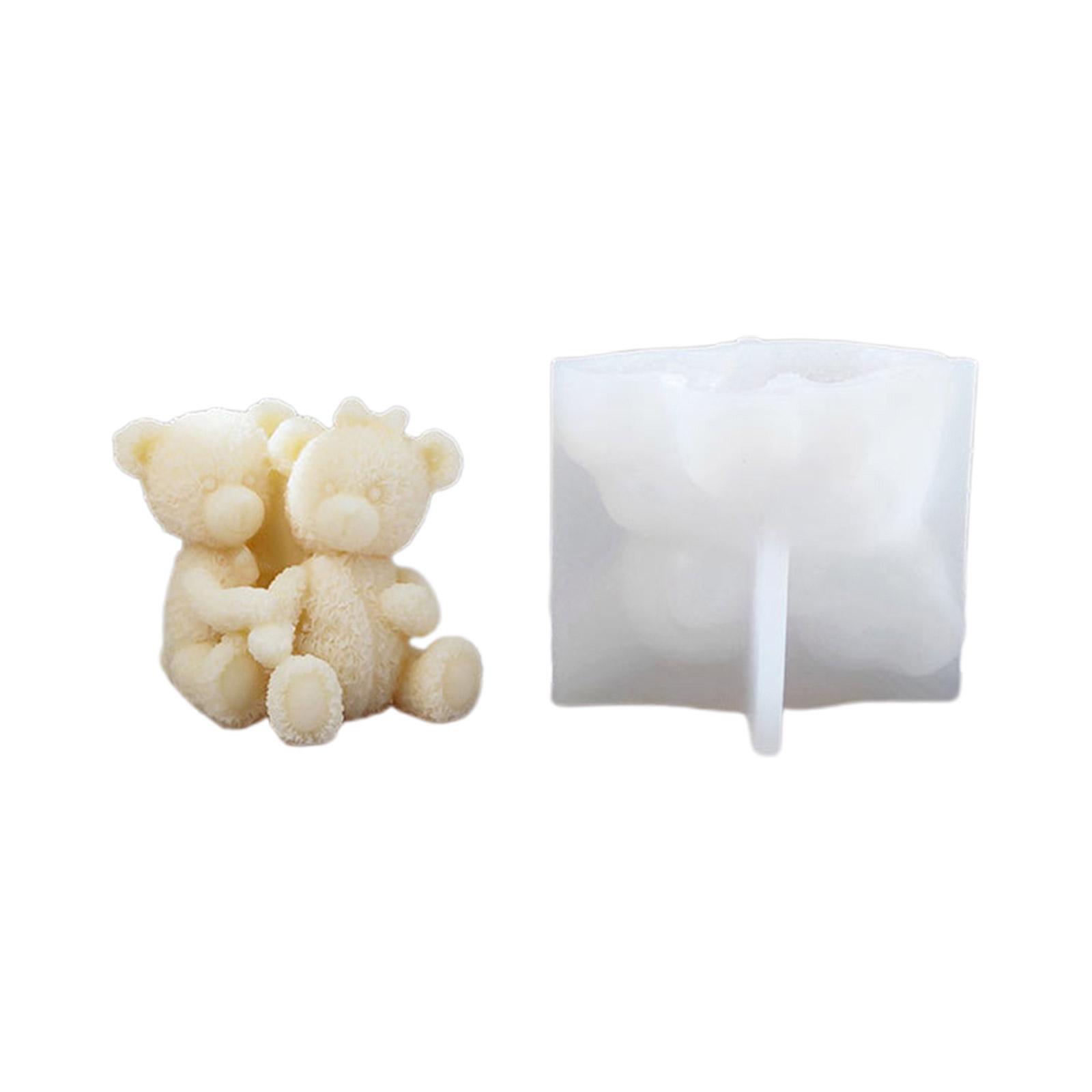 

Epoxy Handmade Soap Mold Lovers Bear Decoration Candle Mold for DIY Decoration Making Soap Candle Melt Resin Clay L