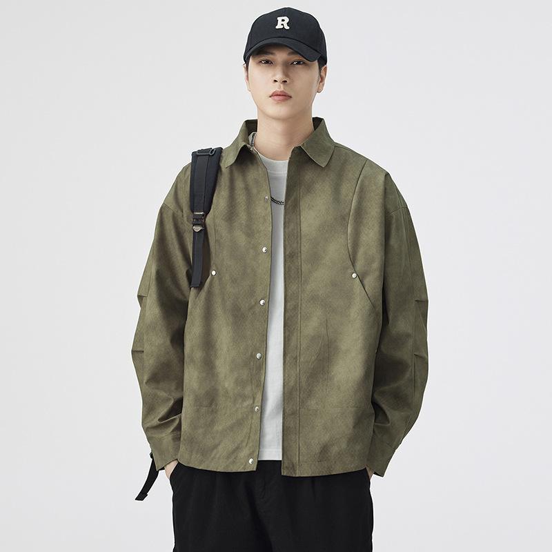 

Рабочая куртка Мужская куртка с лацканами Одежда тренера Осень и Зима Новая Свободная Повседневная Спортивная Ретро 3XL