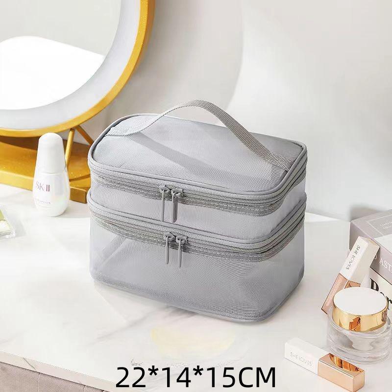 Travel Mesh Wash Storage Bag Organizer Μακιγιάζ Καλλυντικά Make Up Skincare Box Πλαστικό δοχείο Τσάντα για γυναίκες Ανδρικό μπάνιο