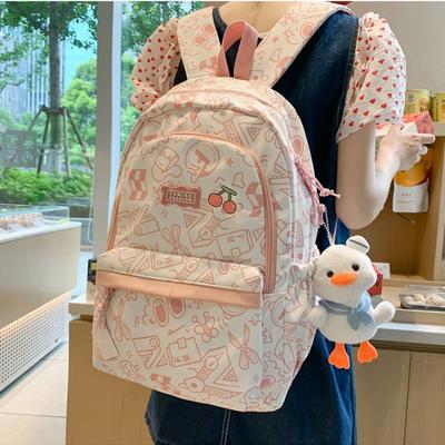 INS Style Female Backpack Cute High School Large Capacity Shoulder Bag Fresh Simple Middle School Student School Bags for Girls