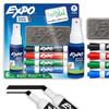 Dry Erase Markers Set with Eraser and Cleaner Spray 6 Count Low Odor Chisel Tip Markers Whiteboard Glass and Acrylic
