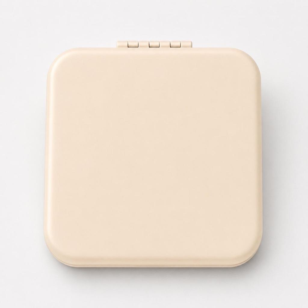 Espejo de Maquillaje Portátil de Acero Inoxidable de Doble Cara - Compacto, Plegable e Ideal para Residencias de Estudiantes