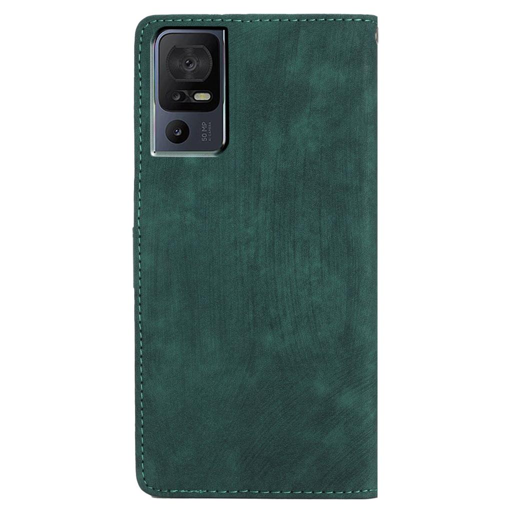 For TCL 40 SE Case with Wrist Strap Skin-touch Wallet Leather Phone Cover