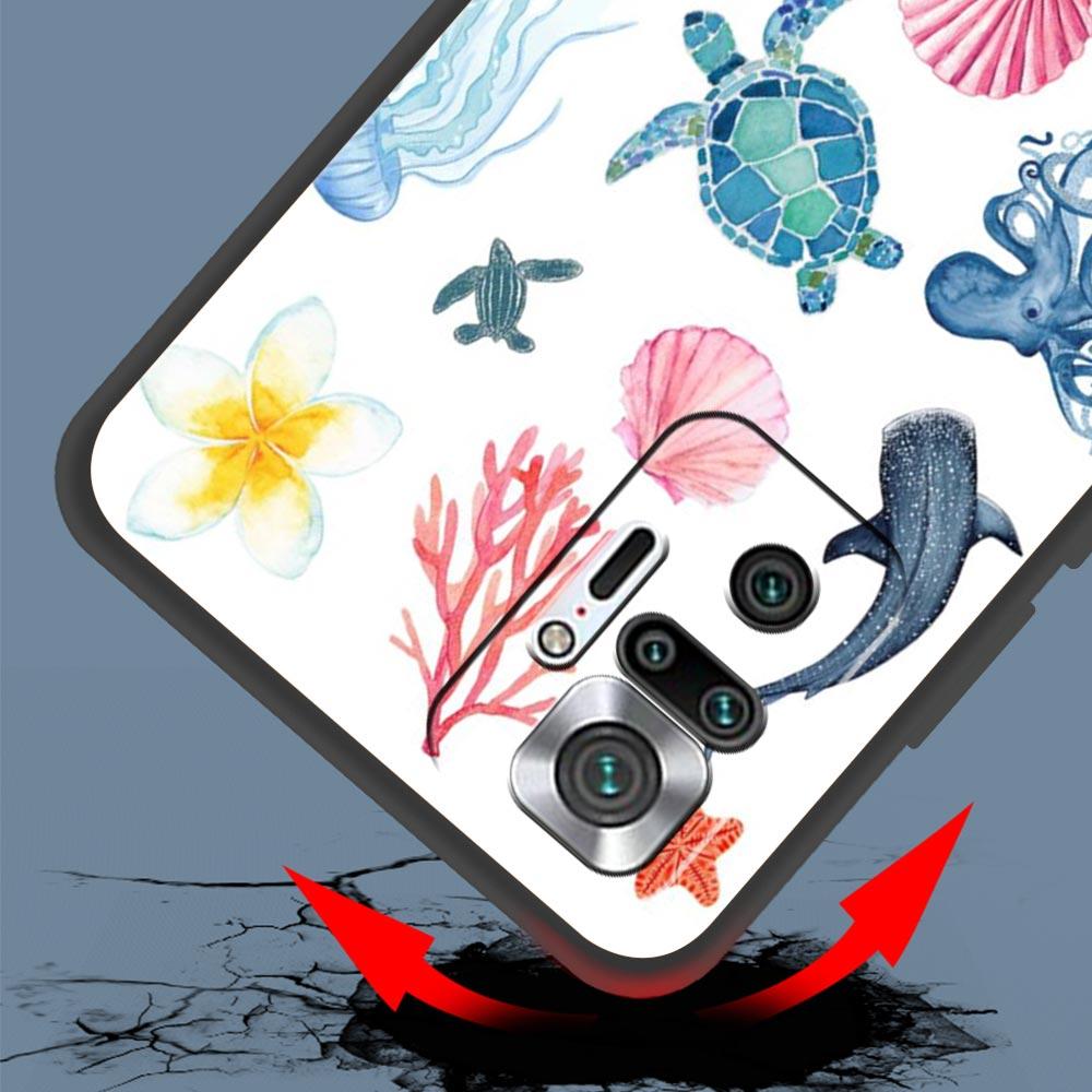 Phone Case For Xiaomi Redmi Note 14 13 12 Pro Plus 5G 9S 9 10 11 4G 14C 13C 12C 10C 9C 9A Soft Cover Ocean Life Theme