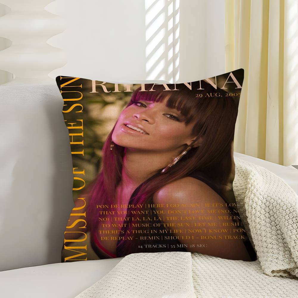 Singer R-Rihanna Cushion Cover Car Throw Pillow Case For Sofa Car Christmas Gift 40X40Cm 45X45Cm