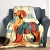 1pc Abstract Canine Lightweight Flannel Blanket, Comfortable and Warm Blanket, for Office and Camping Sofa Bed, Livingroom015