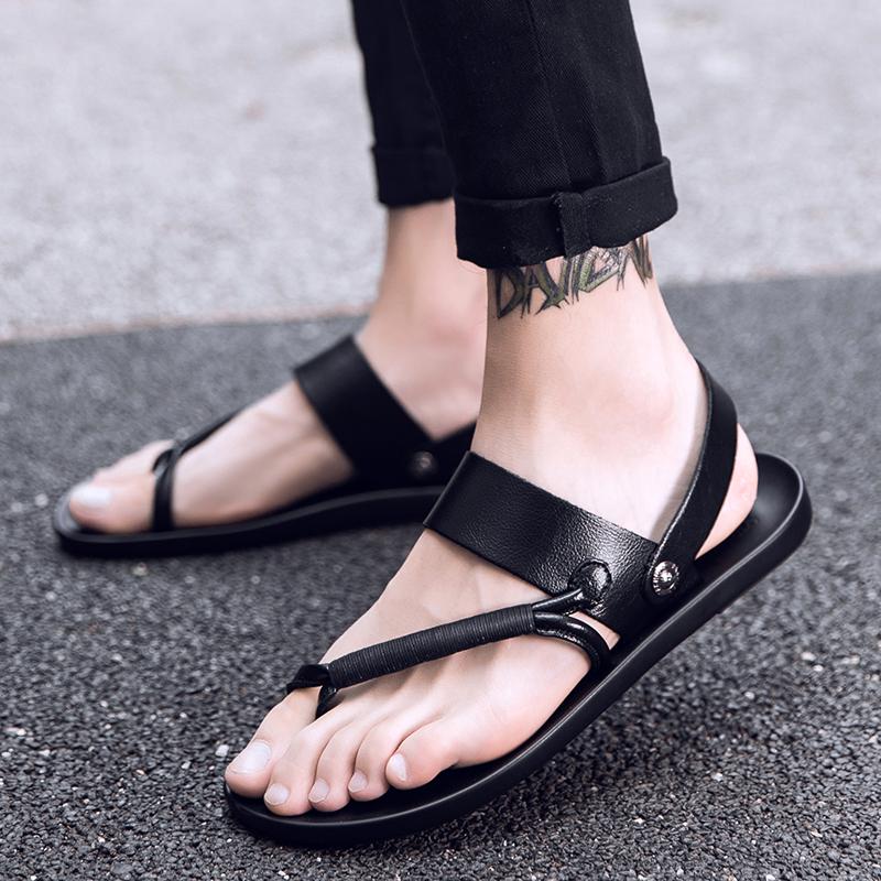 Fashion Men Sandals Casual Men Flat Sandals Outdoor Beach Water Shoes For Men Fashion House Flats Non Slip Ankle Wrap Shoes