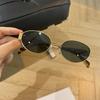New Oval Metal Frame Sunglasses Women'S High-End Feel Sun Visors Concave Shaped Glasses Ultralight Eyewear Uv400 Goggles Eyewear