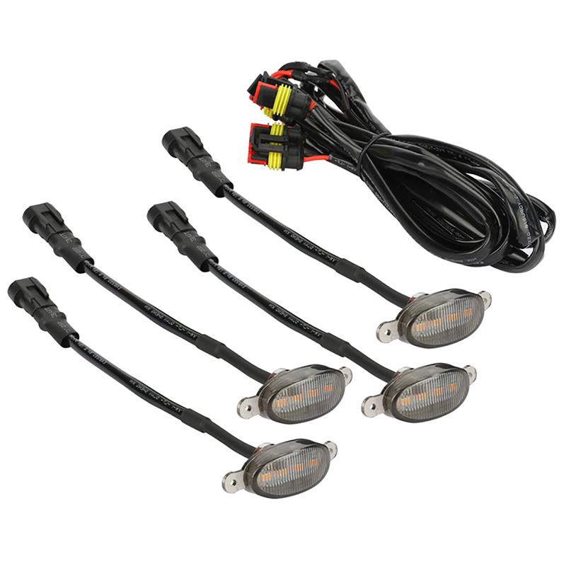 4 In 1 Car Front LED Grille Light Smoked Amber Grill Light For Jeep Off Road Trunk SUV Ford Toyota Daytime Running Lamp