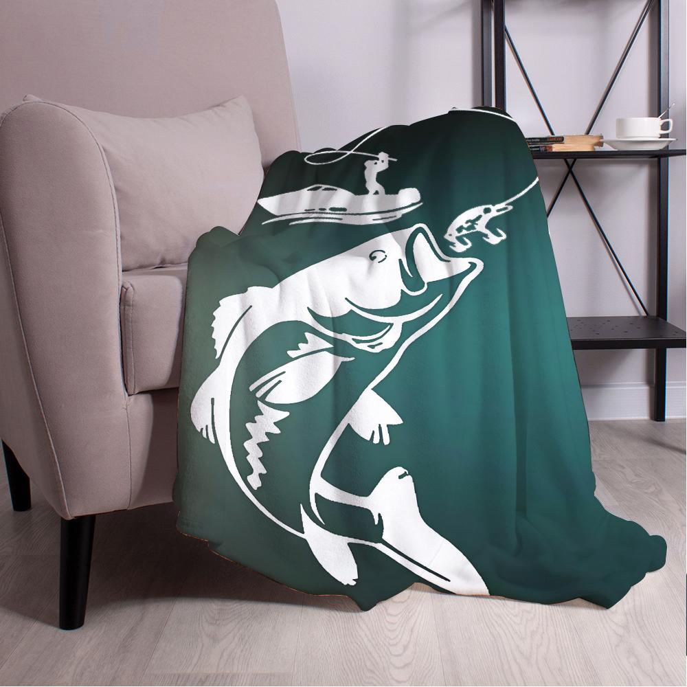 Nash Fishing Logo Decke Ästhetische Kunst Flanelldecke Tragbar Zuhause Reise Camping Sofa Picknick Verdickung Flanelldecke