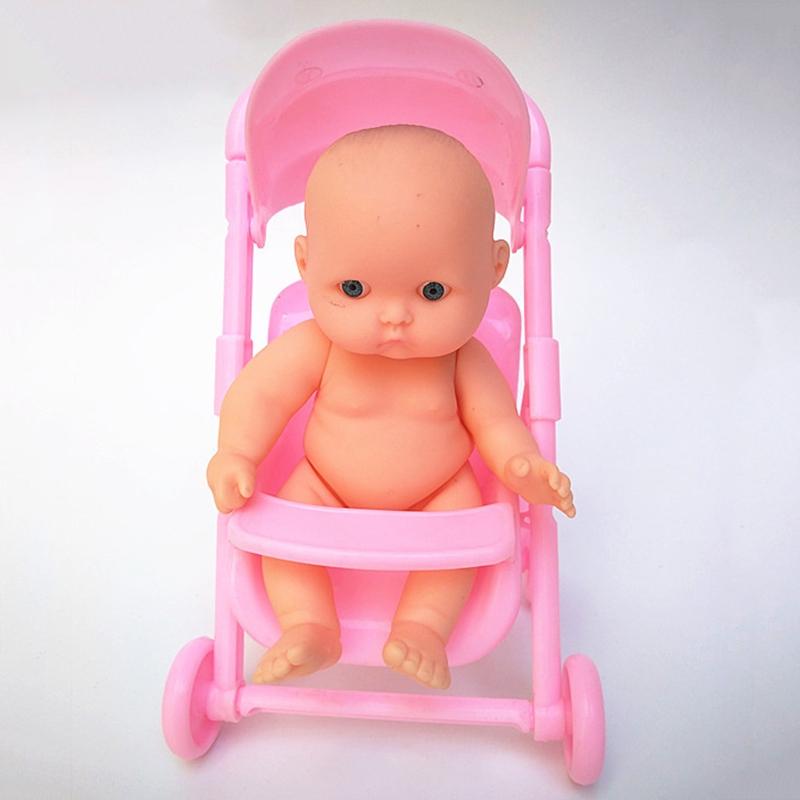Mini Dollhouse Baby Stroller for Girl for Doll Miniature Trolley Toys for Doll House Decoration Kids for Play House Educ