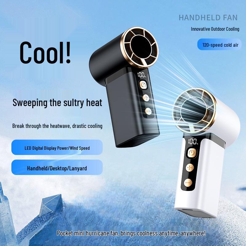 2026 Portable High-Speed Digital Display Mini Fan White [Standard]