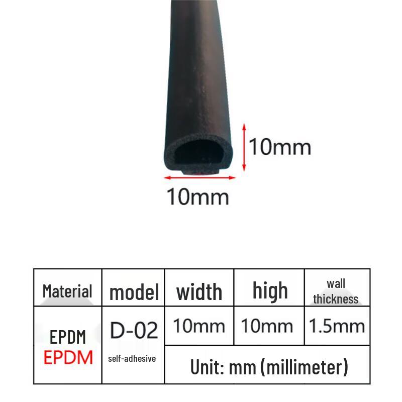 Hengdunnda D-Type Self-Adhesive Silicone Sealing Strip