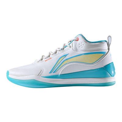 Li Ning Wade Way 937 TD Ammortizzazione Antiscivolo Resistenti all'Usura Mid-Top Scarpe da Basket Uomo Scarpe da Basket Blu Verde ABAR004-1