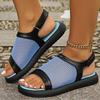 Fashion Summer Breathable Mesh Sandals Women Open Toe Flat Sandals Casual Fish Mouth Plus Size New Korean Comfort Beach Low Heel Sandals