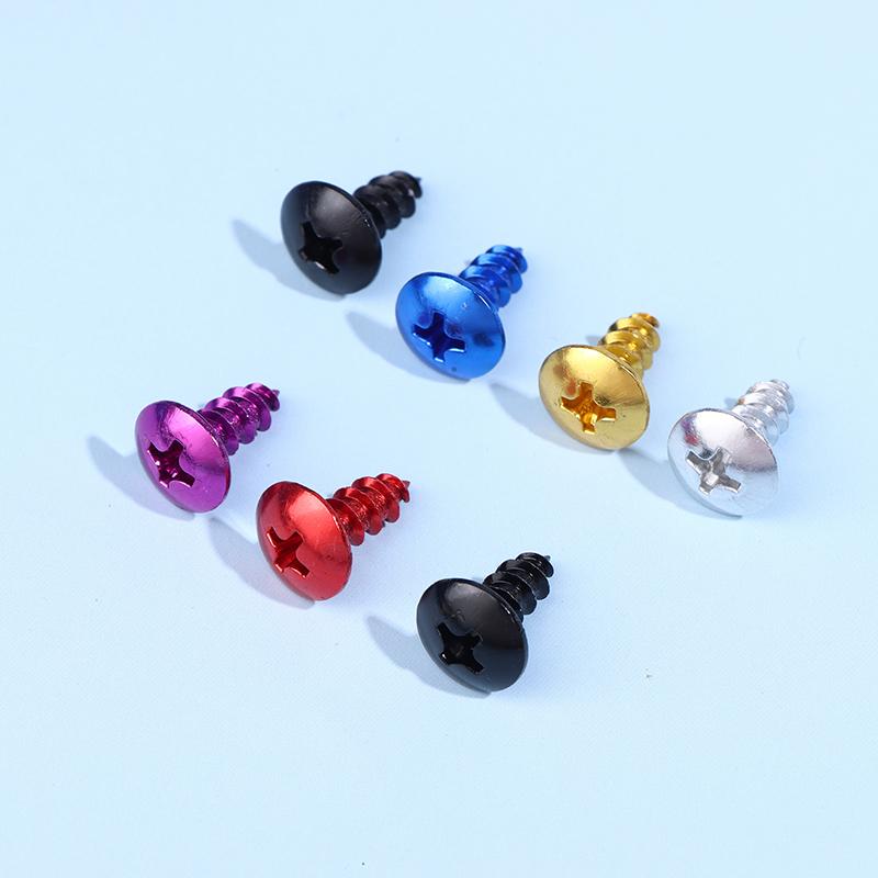 30Pcs/Pack M5*12Mm Universal Aluminum Alloy Motorcycle Cross Head Self Tapping Bolts Screws Nut Round Head Thread Diameter