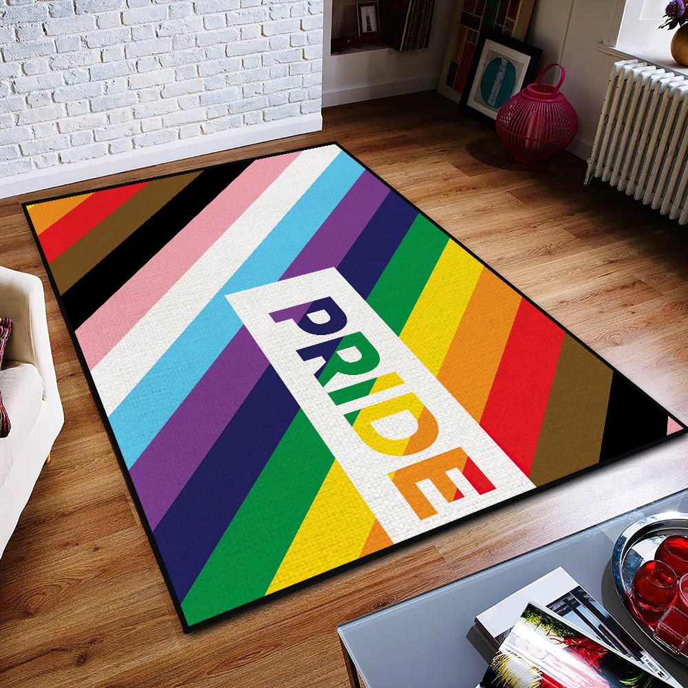 Flaga Tęczowa LGBT Pride Mata pod Drzwi Wejście Antypoślizgowa Zmywalna Dywanik Kuchenny Dywanik do Salonu Przedpokoju Dekoracja Łazienki