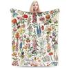 Warm Soft Blanket Girls Boys Decorative Flower Market  Throw Blanket  Flannel Bedspread For Outdoor Novelty Sofa Bed Cover