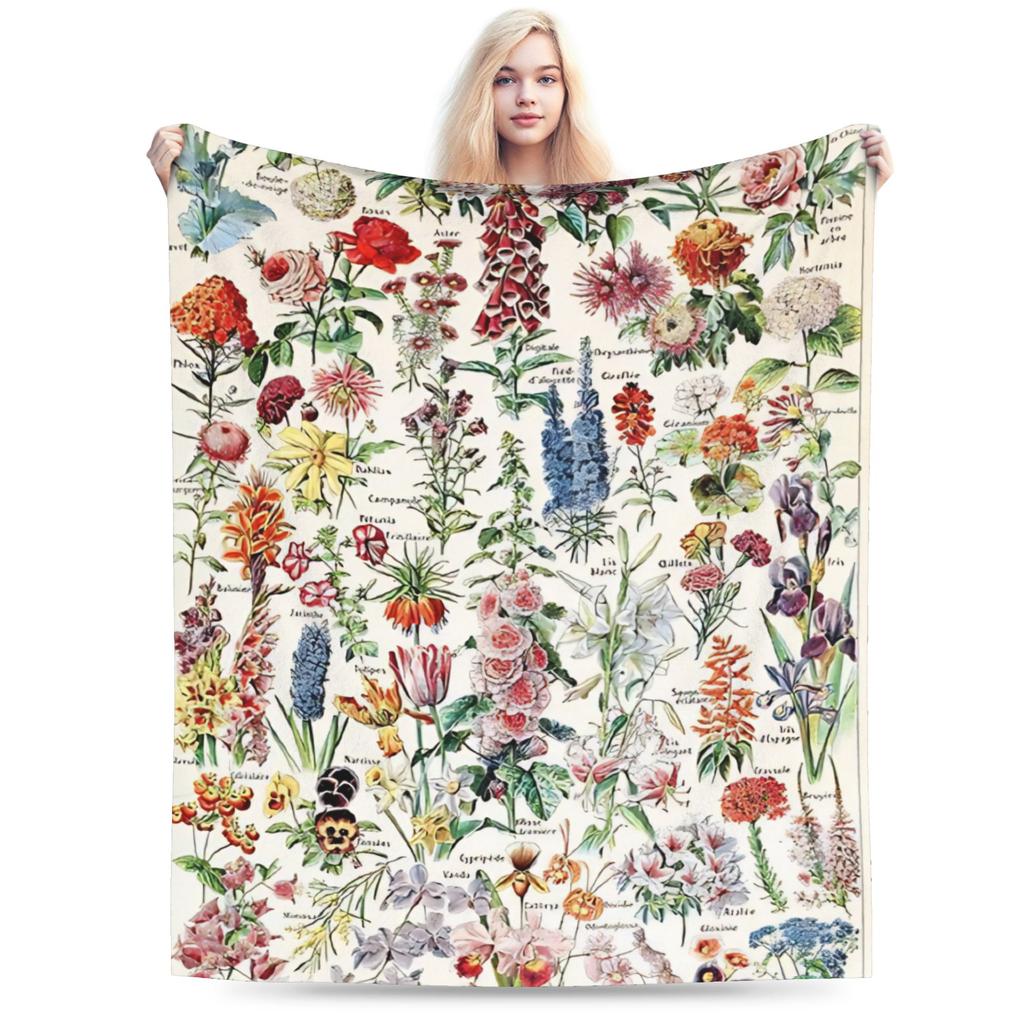 Warm Soft Blanket Girls Boys Decorative Flower Market Throw Blanket Flannel Bedspread For Outdoor Novelty Sofa Bed Cover