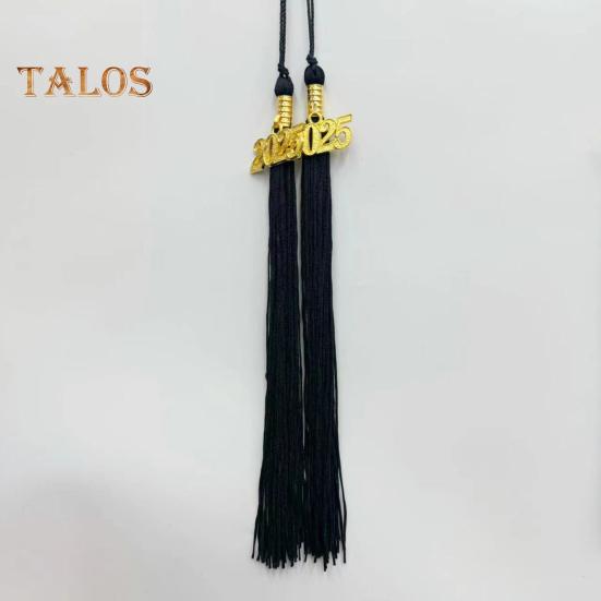 Quaste für Abschlusshut mit Anhänger zum Datum 2025, einfarbig, 40 cm lang, Kappen-Hornor-Quaste für die Abschlusssaison des Master-Bachelor-Schulabschlusses