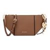 Jordi Top Zipper Detachable and Adjustable Shoulder Strap Cowhide Crossbody Bag Small Women's Brown