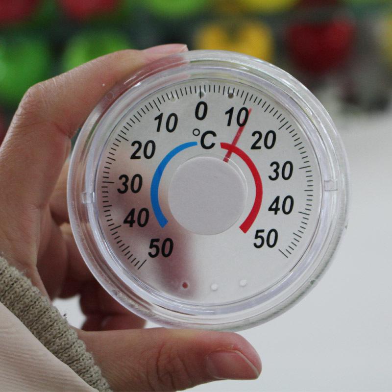 Round Plastic Thermometer for Windows and Doors - Simple Pointer Design for Indoor/Outdoor Use