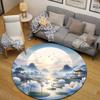 Drum Set Music Beat Round Floor Rug, Rhythm and Groove Design