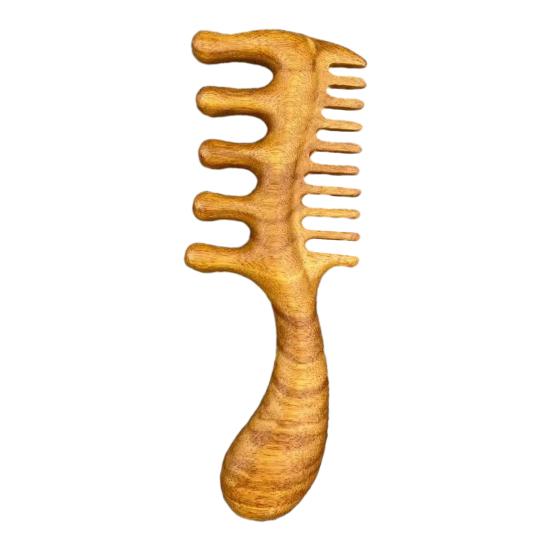 Wooden Scalp Massage Comb with Ergonomic Long Handle Multi-functional Meridian Fine Wide Tooth Comb Men Women Head Massager Tools