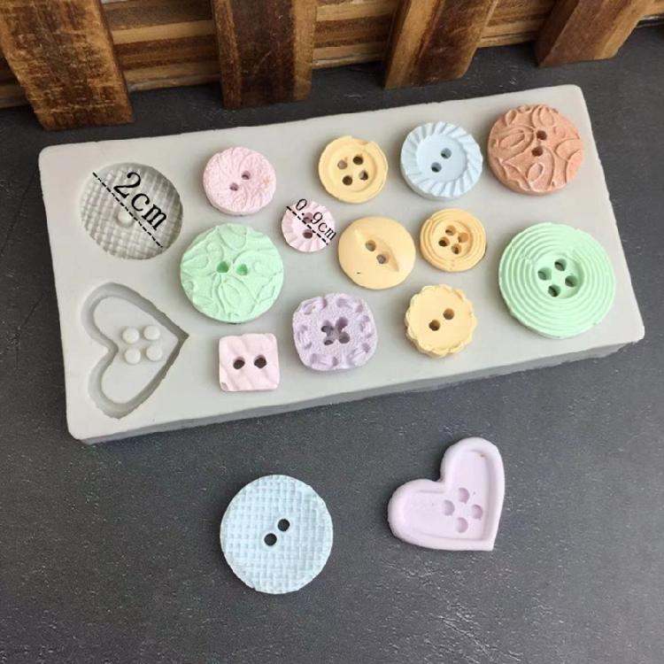 Exquisite Button Shape 3D Fondant Chocolate Candy Molds Polymer Craft DIY Molds