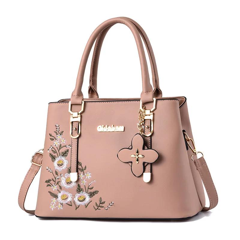 New Women Small Embroidery Flower Handbag Fashi Brand Crossbody Bags Sac A Main Femme De Marque Luxe Cuir Totes