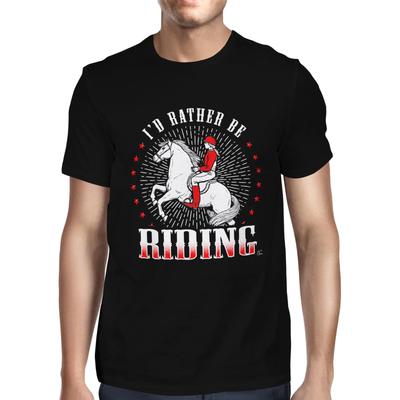 1Tee Mens I'd Rather Be Riding Horse T-Shirt