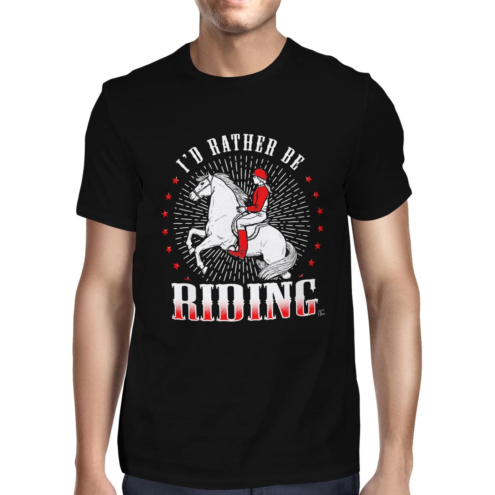 1Tee Mens I d Rather Be Riding Horse T-Shirt S