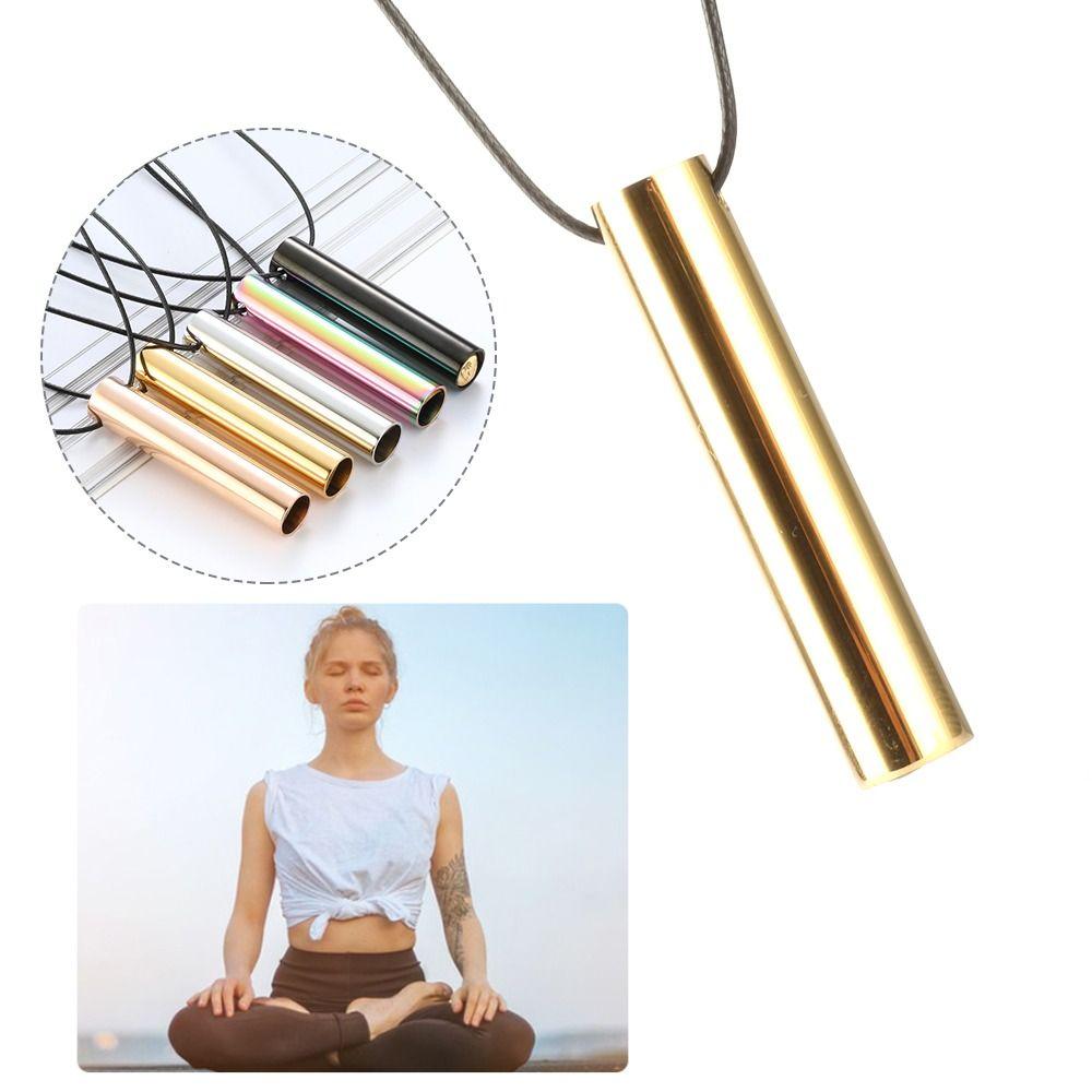 

Ожерелье из нержавеющей стали для осознанного дыхания, стресс, тревога, свисток, ожерелье, йога, спорт