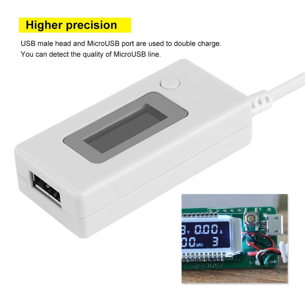 LCD Hintergrundbeleuchtung Digitalanzeige USB Amperemeter Voltmeter Ladekapazität Leistungstester