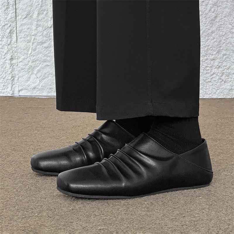 

Весенние новые ретро туфли Muller с квадратной подошвой, кожаные туфли, мокасины, полутапочки с сумкой, мужские 79005-79004- 38 чёрный