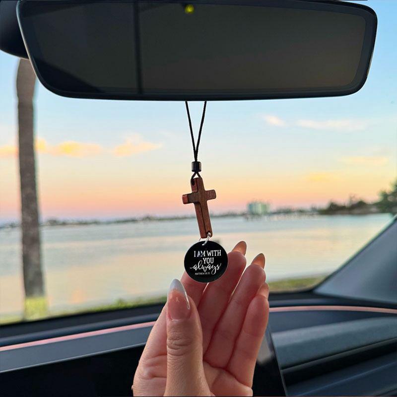 Car Cross Charm Decoration Cross For Rear View Mirror Exquisite Automotive Interior Accessories Rearview Decor For Men Women