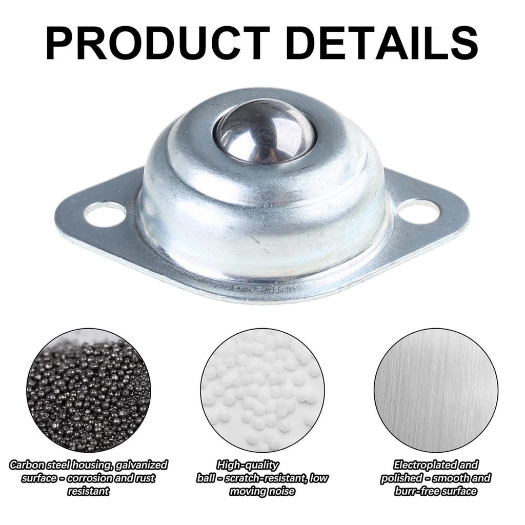 Pack Of 5 Mini Furniture Castors 15mm Round Ball Rollers Small Flat Furniture Rollers Upgrades for Home & Industrial Use