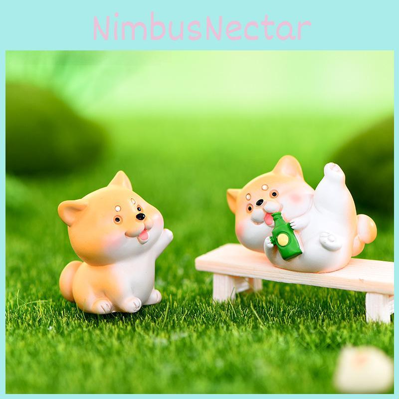 Adorable Akita Dog Miniature Resin Figurine Decorative Diy Accessories Cute Tabletop Ornament