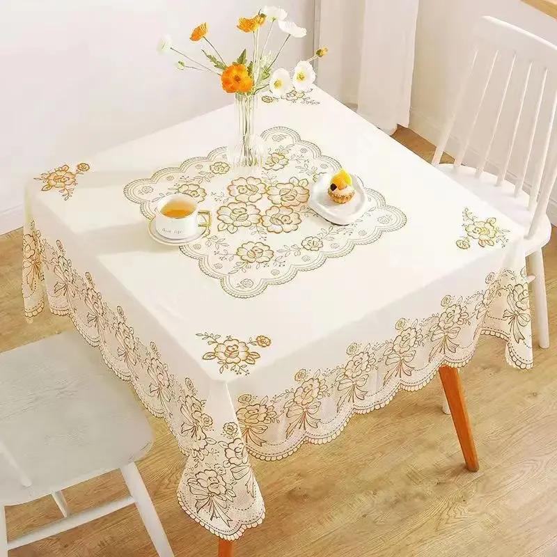 

Квадратная скатерть горячего тиснения из ПВХ, водонепроницаемая, маслостойкая, устойчивая к ожогам, крышка для обеденного стола, немоющаяся универсальная скатерть 100x100cm Square