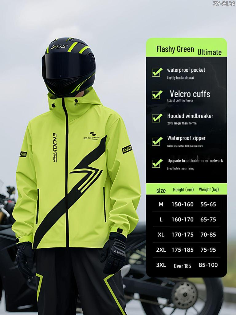 Men's Full Body Explosion-Proof Raincoat: Durable, Split-Type Rainproof Suit for Motorcycle Riders and Delivery Personnel.