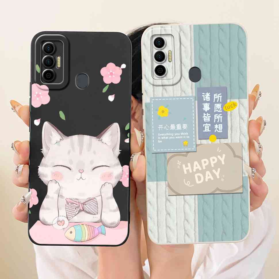 Cover For Tecno Spark 7 2021 Cute Rabbit Casing KF6 KF6j Soft Silicone Casing For Tecno Spark 7 Spark7 Back Cover Coque