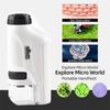 Handheld Pocket Microscope 60X 120X Magnification With Phone Clip LED Light Kids Science Educational Toy For Outdoor Study