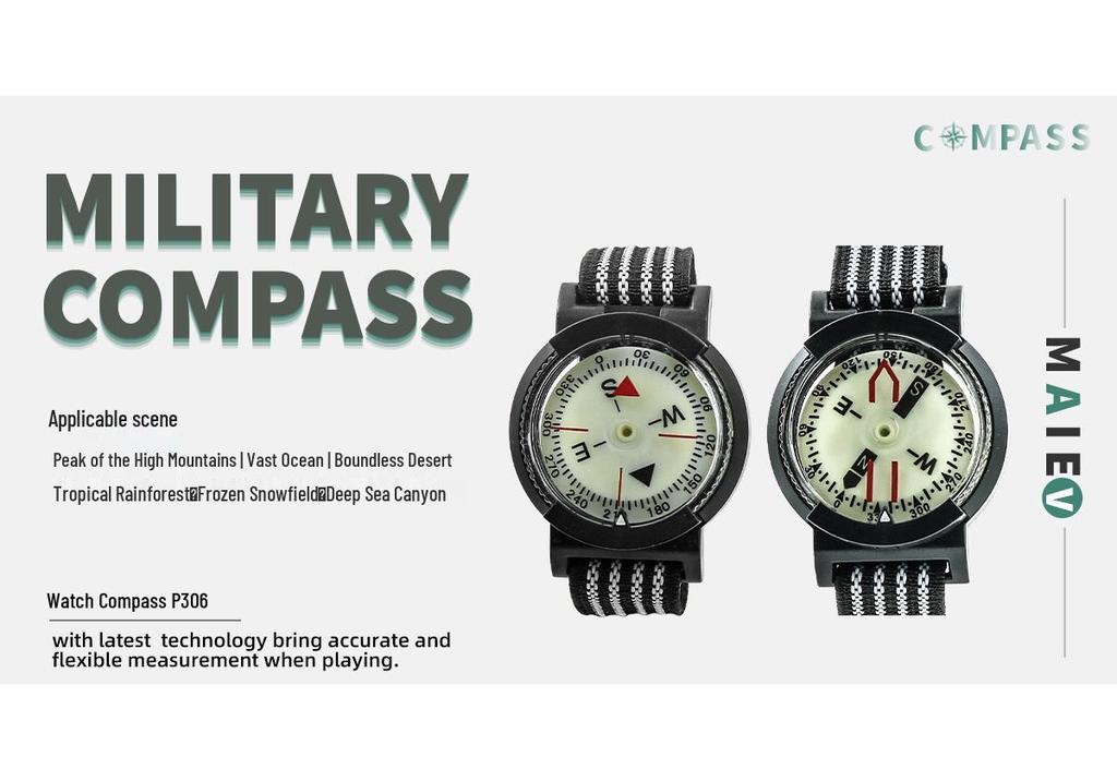 Outdoor Diving Wristwatch with Luminous Compass and Strong Magnetic Features