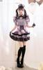 Cosplay Nurse Maid Waitress Housekeeper Check Purple Purple Gray Black Black Gray Frill Costume Disguise Marie Moon 7 Piece Set 10232 [Malymoon]