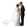 Plastic Bride Groom Cake Toppers With Realistic Tuxedo Veil Detail Wedding Cake Decoration For Formal Event Setting