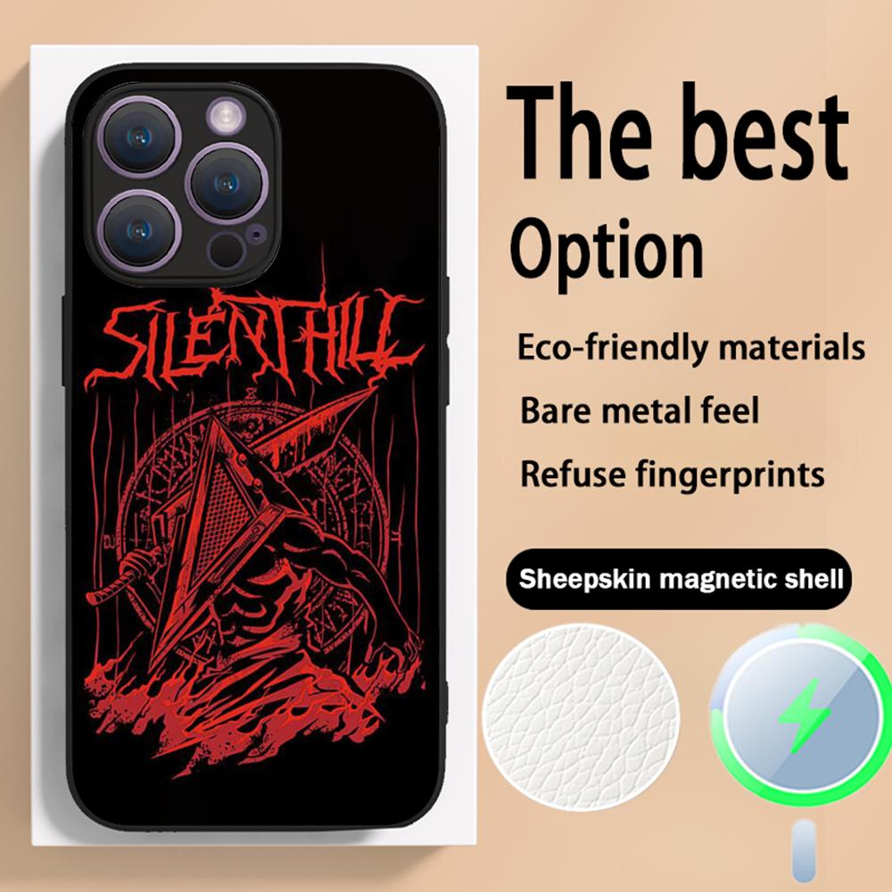 

Классический триллер Пирамидоголовый Silent Hill Чехол для телефона Для iPhone 16 15 14 13 12 11 Plus Pro Max Высококачественный Роскошный Magsafe Овечья кожа iPhone 16
