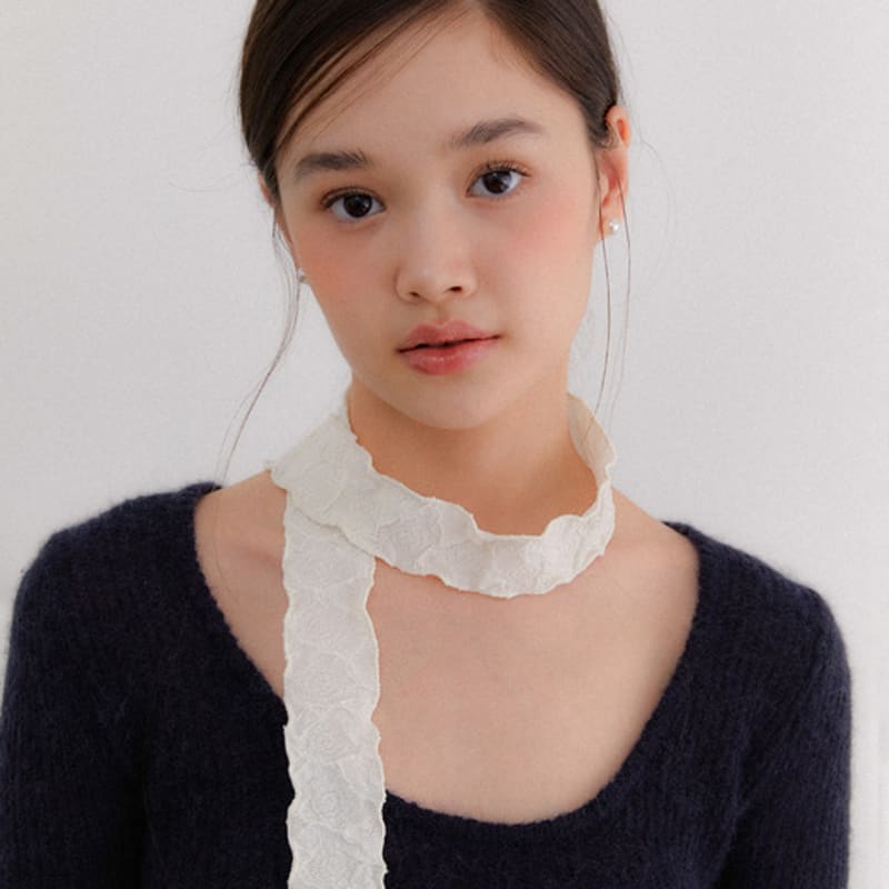 OVLA Dear Rose Petit Pearl Point Muffler Scarf_2color SC001